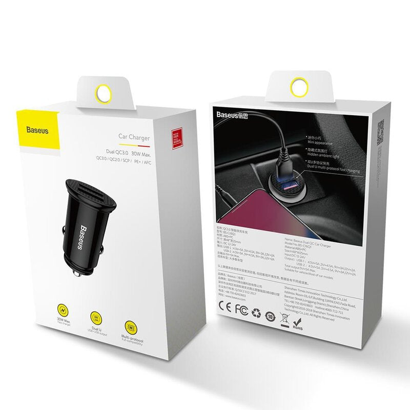 Baseus - Car Charger Circular 2 USB 5A