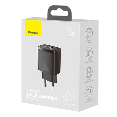 Baseus - Wall Charger Compact Type-C 20W 3A Black